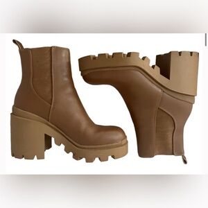 Steve Madden Women's Boot Roxie Block Heel Leather SZ 7.5